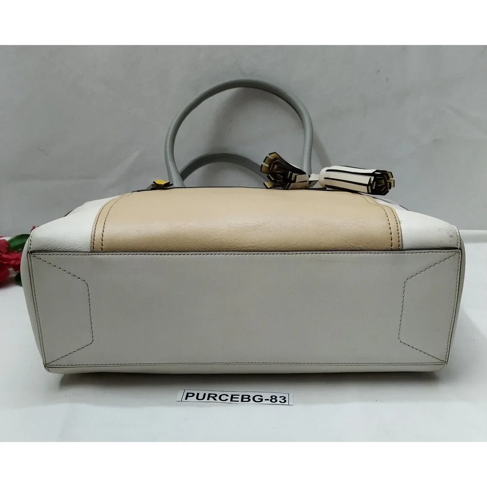Coach Legacy Colorblock Candace Cream Leather Carryall Satchel Shoulder Bag